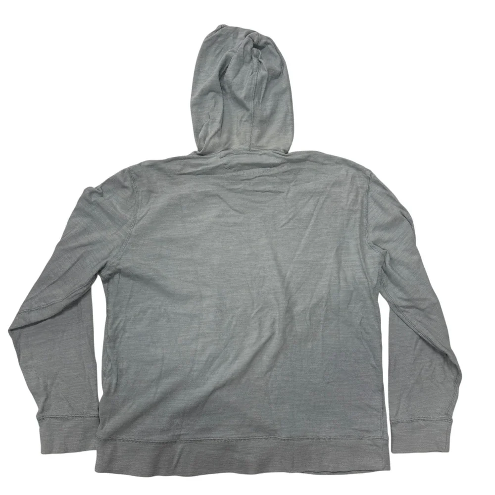 Faherty Sunwashed Hoodie Mens XL Blue Grey Organic Cotton Slub MKC0096-BBZ